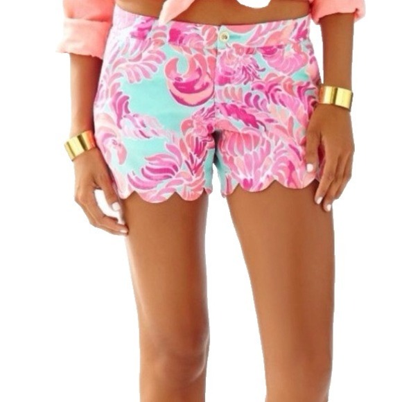 Lilly Pulitzer Pants - NEW Lilly Pulitzer Scalloped Buttercup Shorts Lovebirds Pink Women's 2